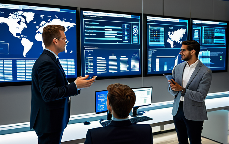 A group of diverse professionals, including data analysts and e-commerce strategists, in a bustling, modern retail operations center. They are fully clothed in professional business attire, observing large holographic displays showing real-time global sales data, customer behavior analytics, and optimized supply chain routes. The atmosphere is vibrant, high-tech, and efficient, emphasizing the power of AI in hyper-personalization. The scene is well-lit with clean architectural lines. safe for work, appropriate content, fully clothed, professional, perfect anatomy, correct proportions, natural pose, well-formed hands, proper finger count, natural body proportions, high quality, detailed, realistic photography.
