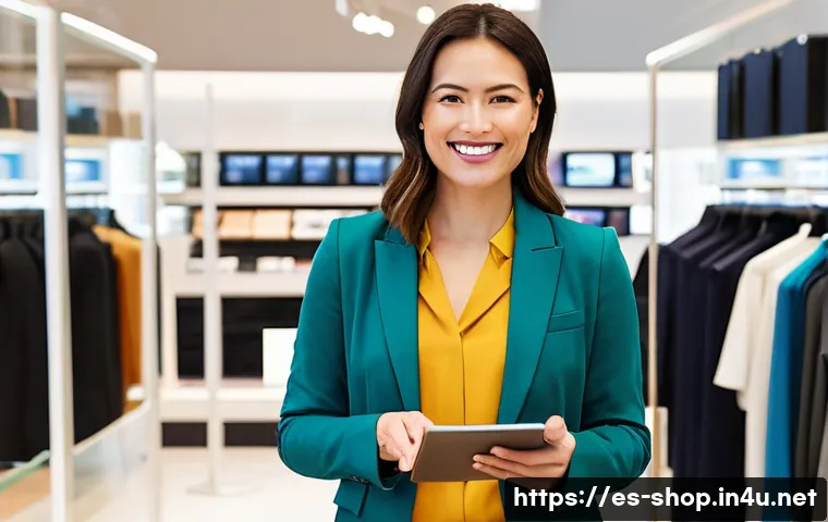 쇼핑매니저 이직 준비 과정 - **Prompt:** A dynamic and visionary store manager, a woman in her late 30s with a sharp, engaging sm...