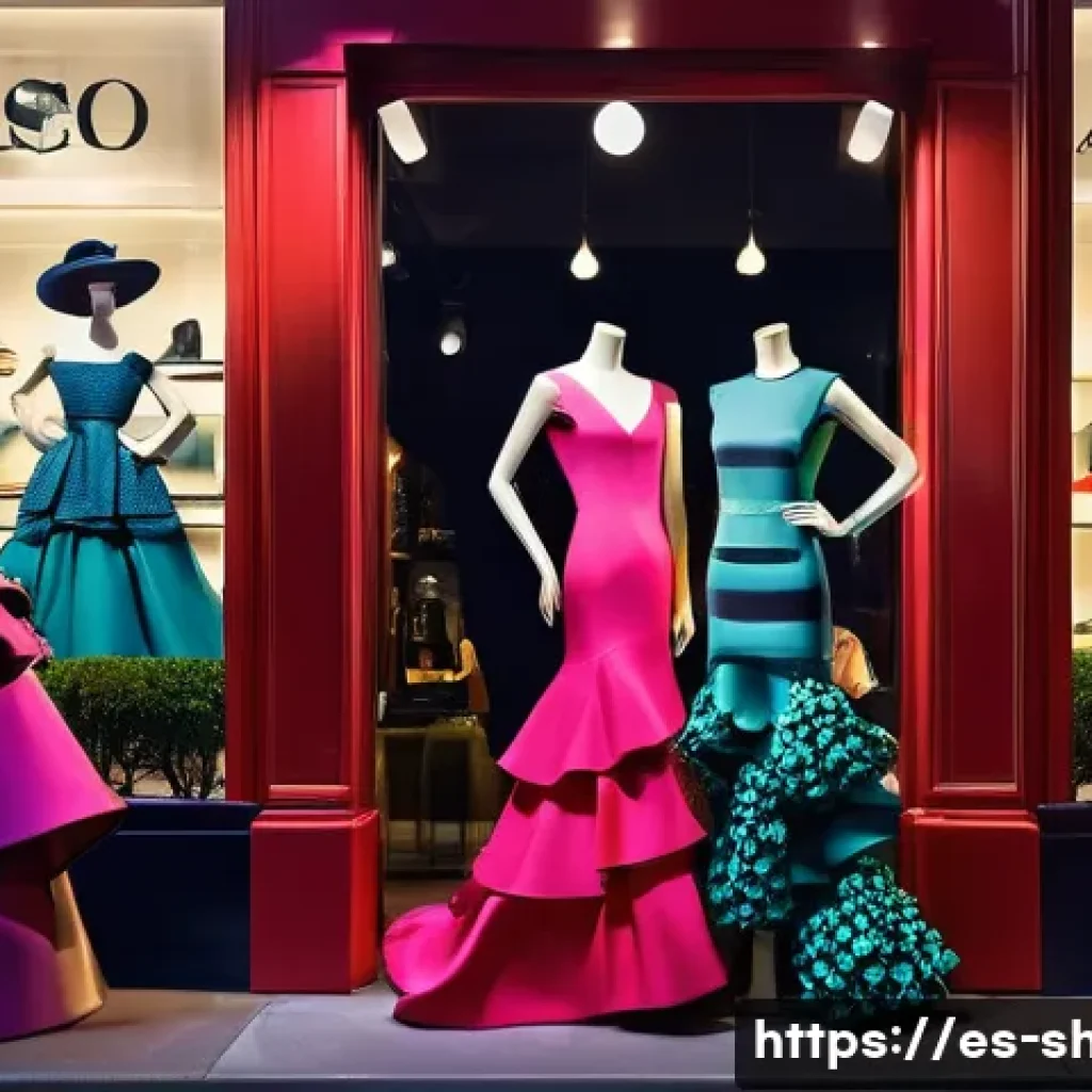 쇼핑매니저의 하루 일과 - **Vibrant Flamenco-Inspired Retail Window Display:** A meticulously curated retail store window disp...