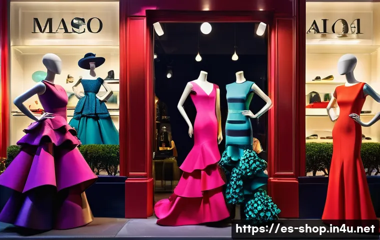 쇼핑매니저의 하루 일과 - **Vibrant Flamenco-Inspired Retail Window Display:** A meticulously curated retail store window disp...